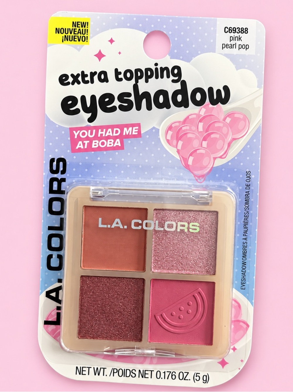 L.A. COLORS Extra Topping Eyeshadow Pink Pearl Pop